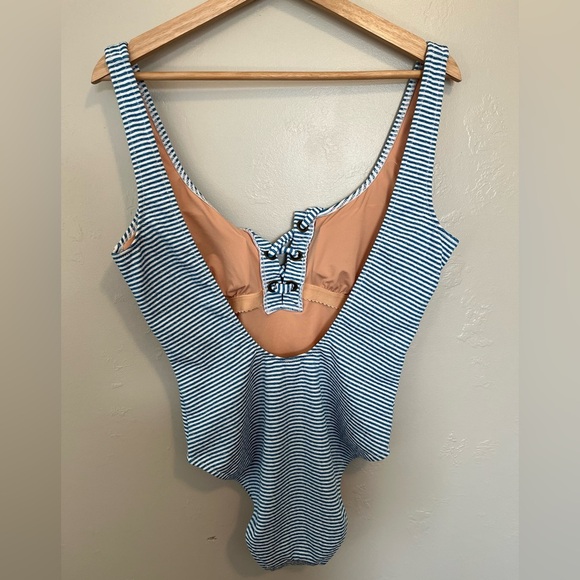 J. Crew Lace-up One-Piece In Faded Stripe - Picture 9 of 16